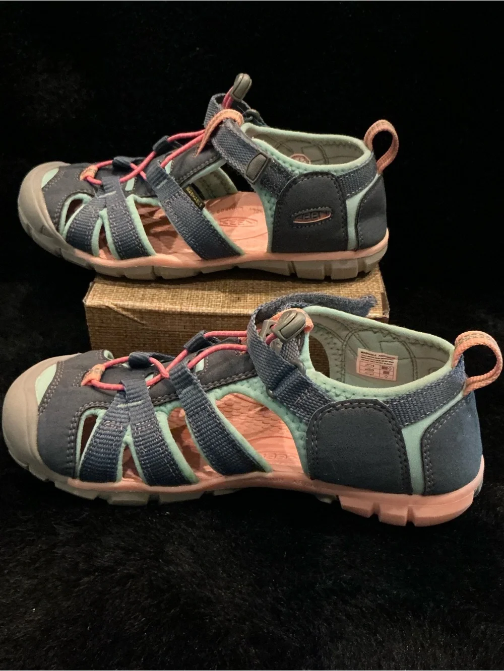 Keen Newport H2 Kids Blue Mint Pink Waterproof Closed-Toe Sandals Size 3